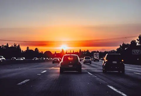 Black SUV on the road